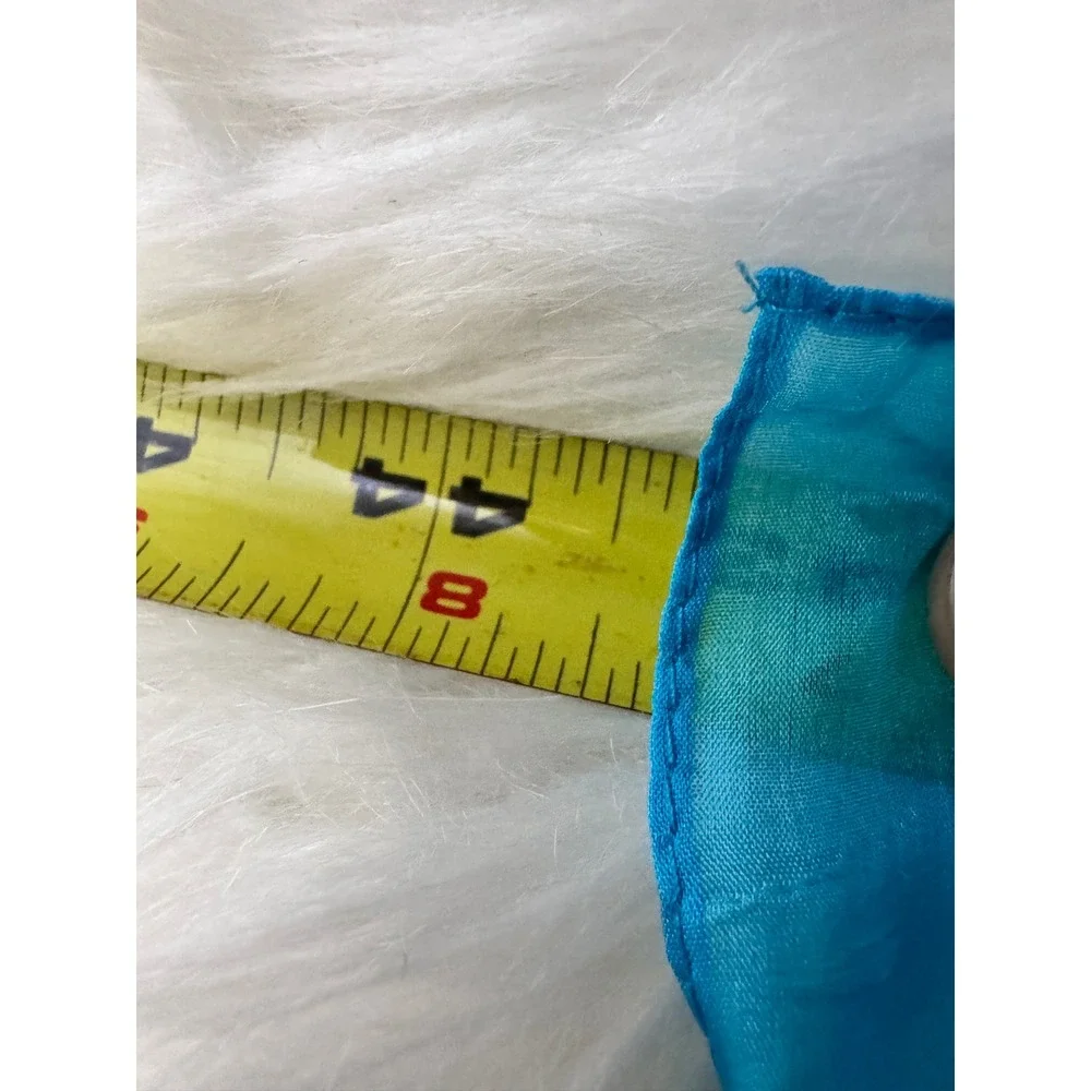 Unbranded 100% Silk Scarf Turquoise Blue Solid Shimmer Rectangular Wrap 44x41